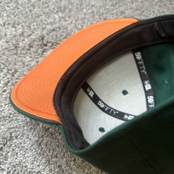 New Era Houston Rockets Fitted Hat Green Rust UV Size 7 NBA - Picture 8 of 9